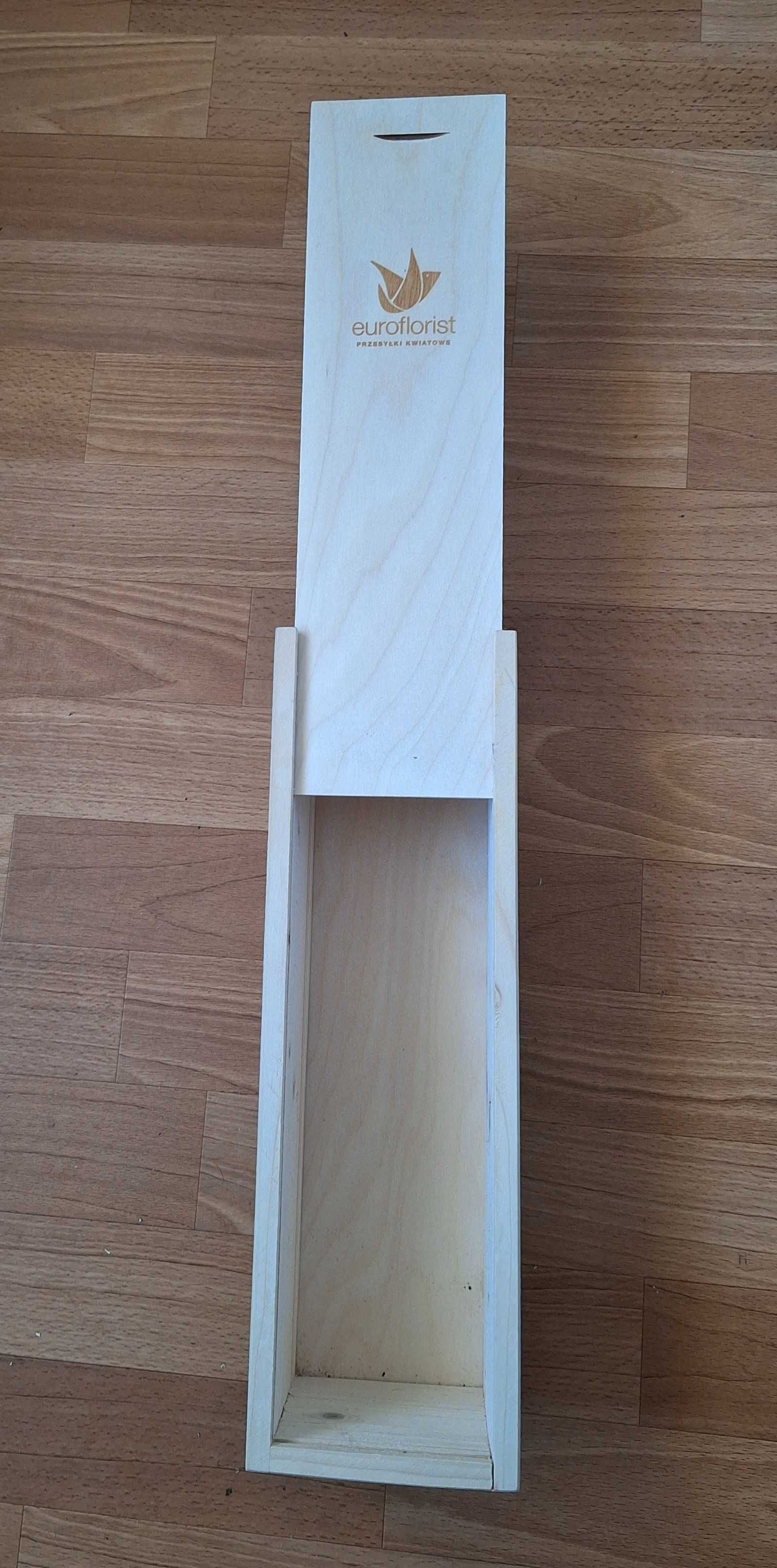 Drewniana skrzynka na butelkę wino drobiazgi DIY decoupage prezent