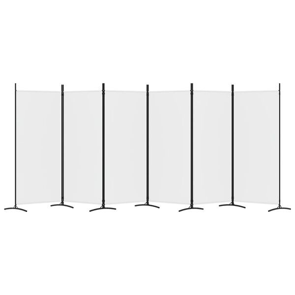 vidaXL Parawan 6-panelowy, biały, 520x180 cm, tkanina