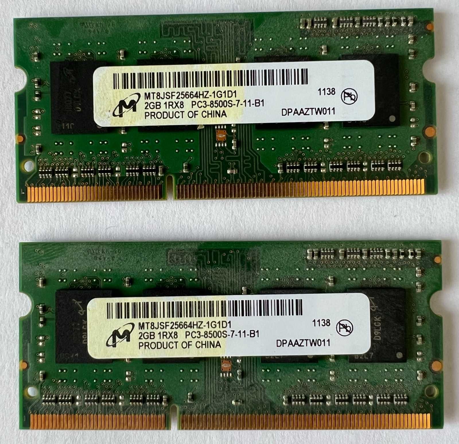 Оперативная память Crucial 2x2GB SODIMM DDR3 (PC3-8500)