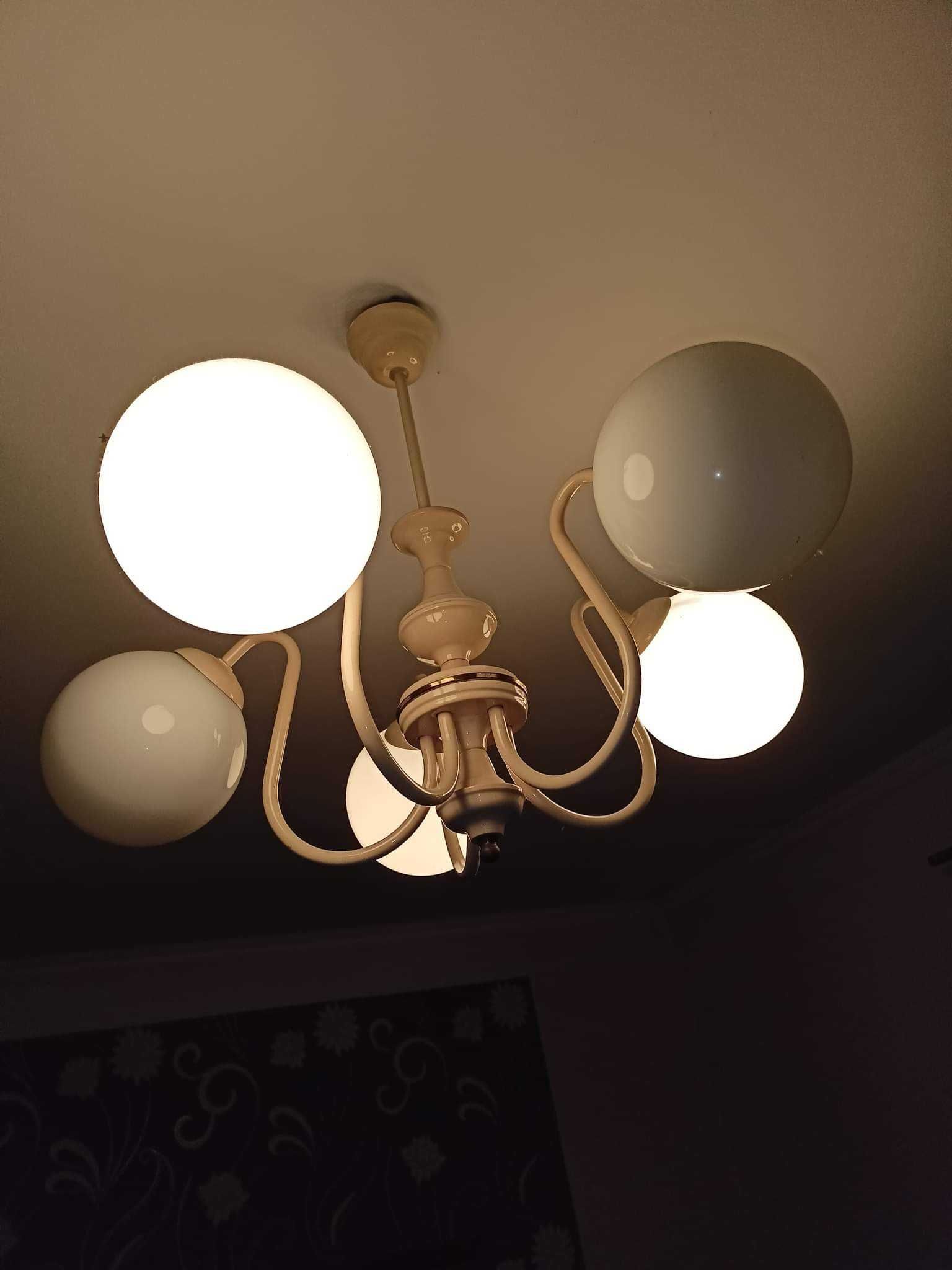 Lampa żyrandol - Stylowy ! Szkło / metal