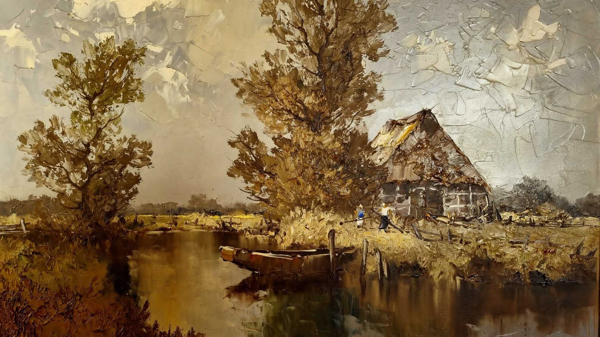 Nastrojowy pejzaż, olej/płótno, Erich Paulsen I poł. XX w.