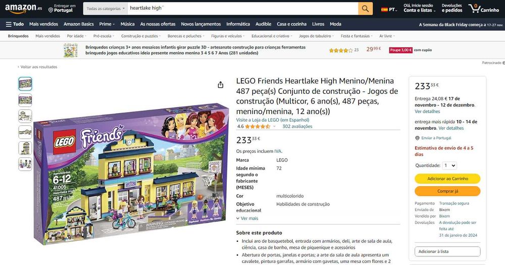 Pack LEGO FRIENDS "Escola Secundária de Heartlake" - Nº 41005, NATAL