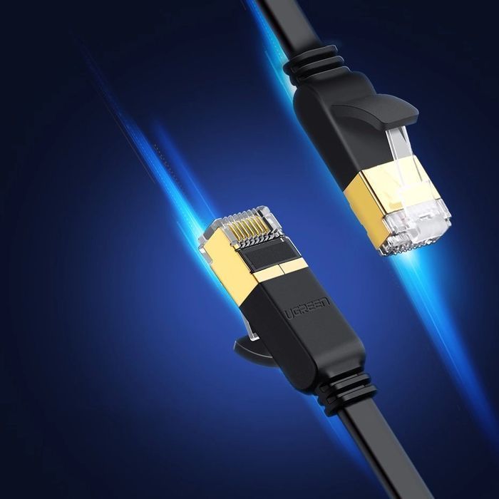 Ugreen płaski kabel Ethernet patchcord RJ45 Cat 7 STP LAN 10 Gbps 10m