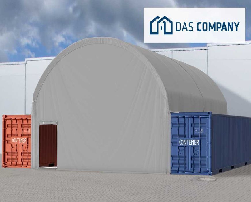 8x12m Namiot ZADASZENIE do kontenerów 2x WEJŚCIE