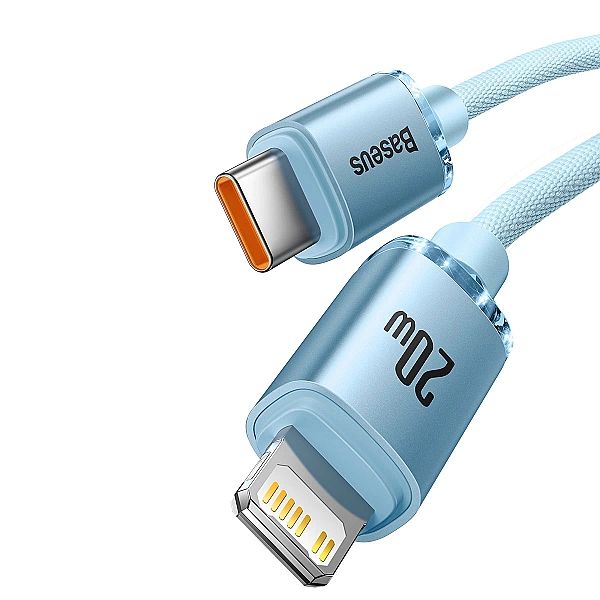 Kabel Baseus CAJY Lightning - USB-C PD 20W 480Mb/s 1,2m - niebieski