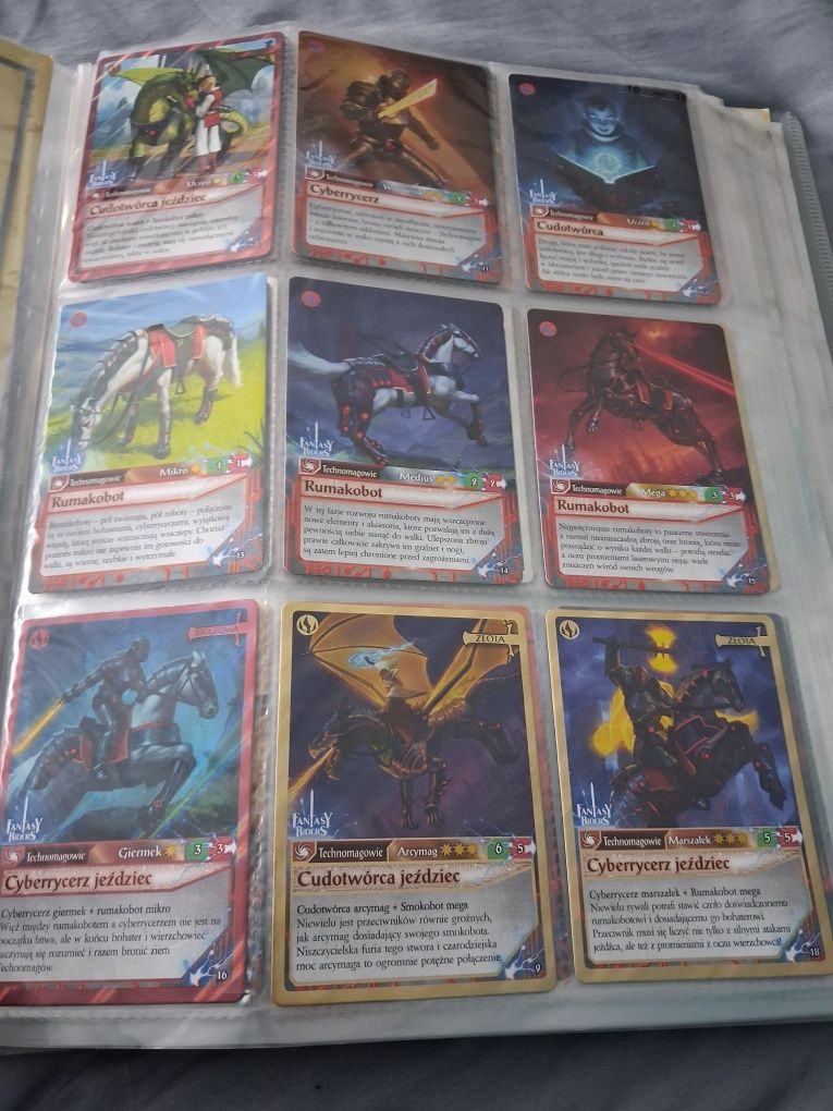 Album z kartami kolekcjonerskimi fantasy riders