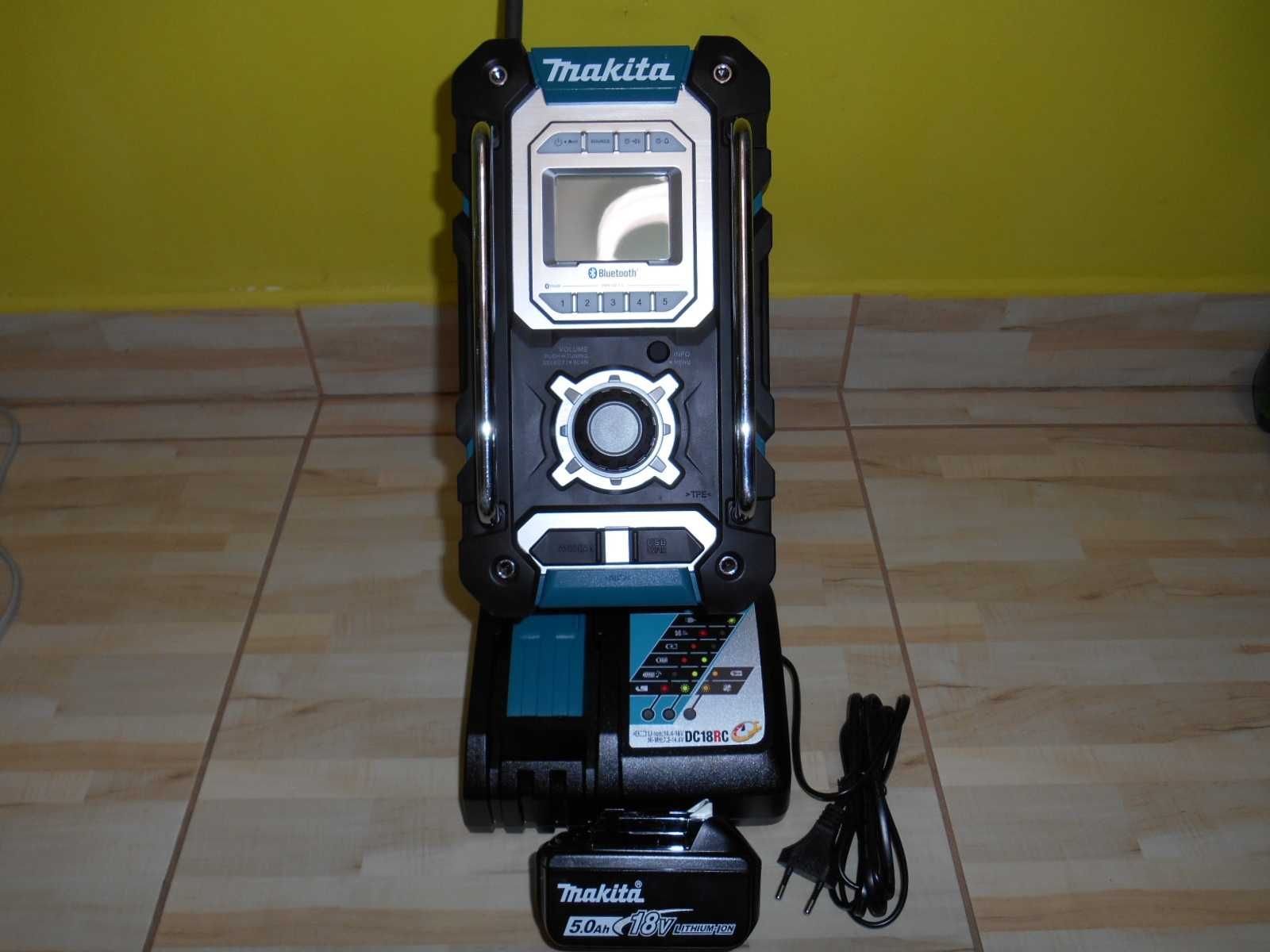 NOWE RADIO MAKITA z BLUETOOTH + akumulator 5ah lub 3 ah, ladowarka