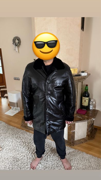 Чоловіча шкіряна дублянка розміру XL зимова/осіння