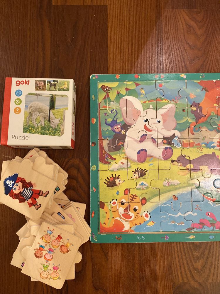 Drewniane zabawki puzzle goki liczenie