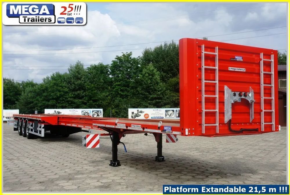TELEMEGA wysuw 7.50 m, 3 osie, ADR EX3- MEGA Trailers!!  Odpsz VAT 23% TERAZ !? Leasing platformy dł. 13,6 + 7,5 m, rozciągu !