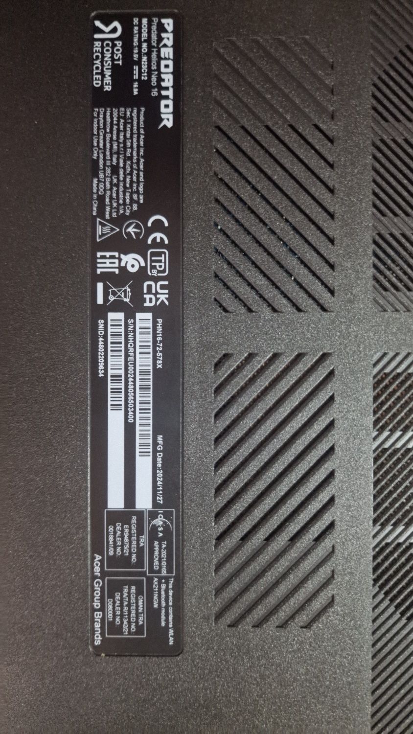 Ноутбук Acer Predator Helios Neo 16 майже новий