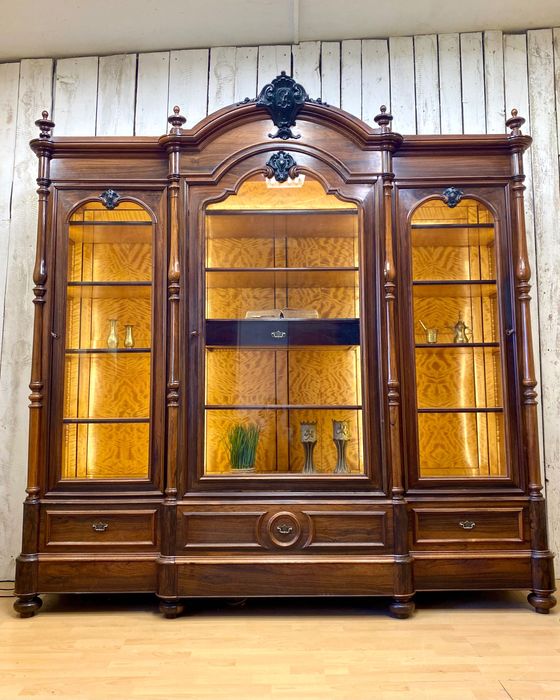 BIBLIOTEKA witryna, Ludwik XIV Francja drewno Antyk I pół. XX wieku