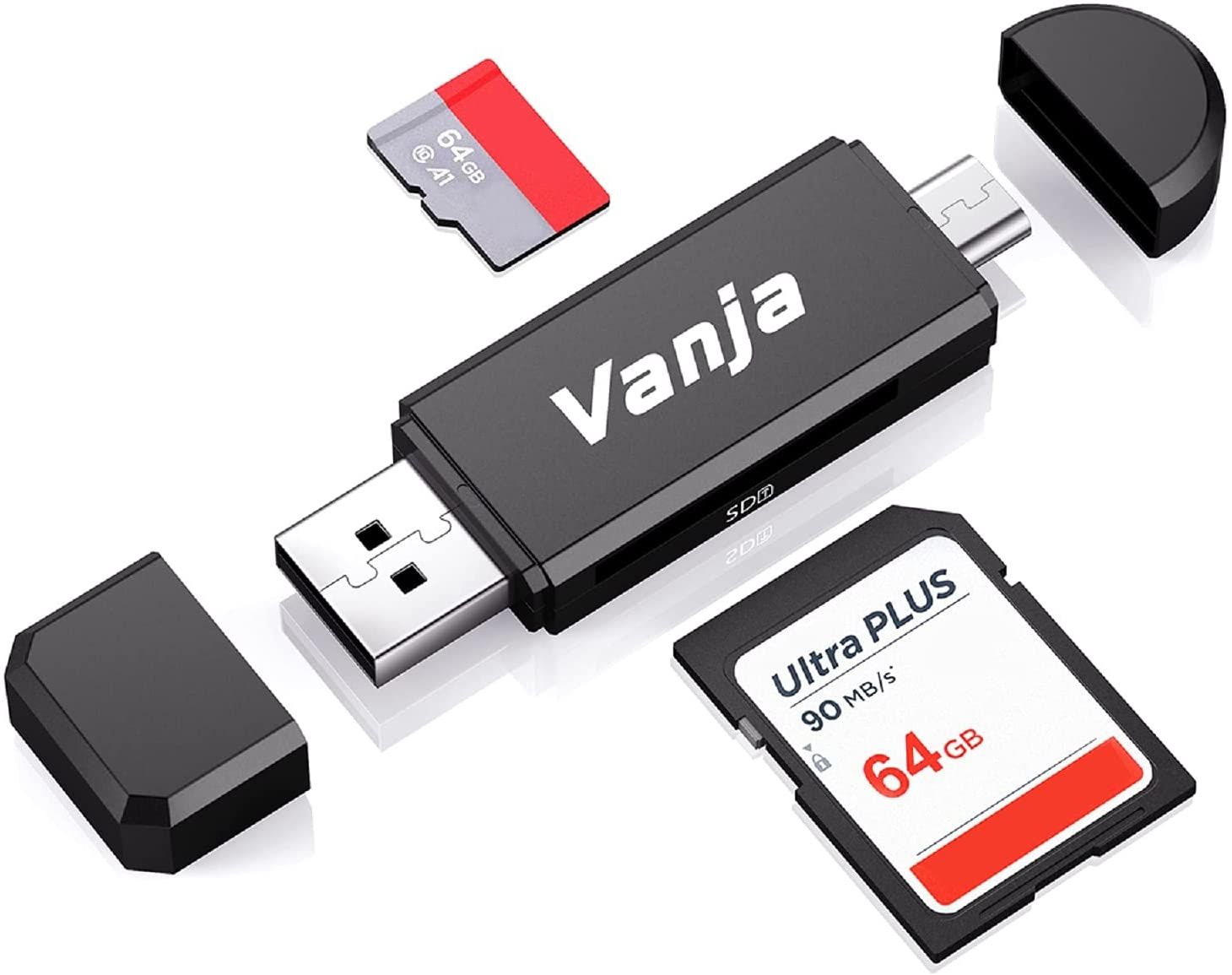Czytnik kart SD Vanja, adapter Micro USB OTG i przenośny czytnik kart