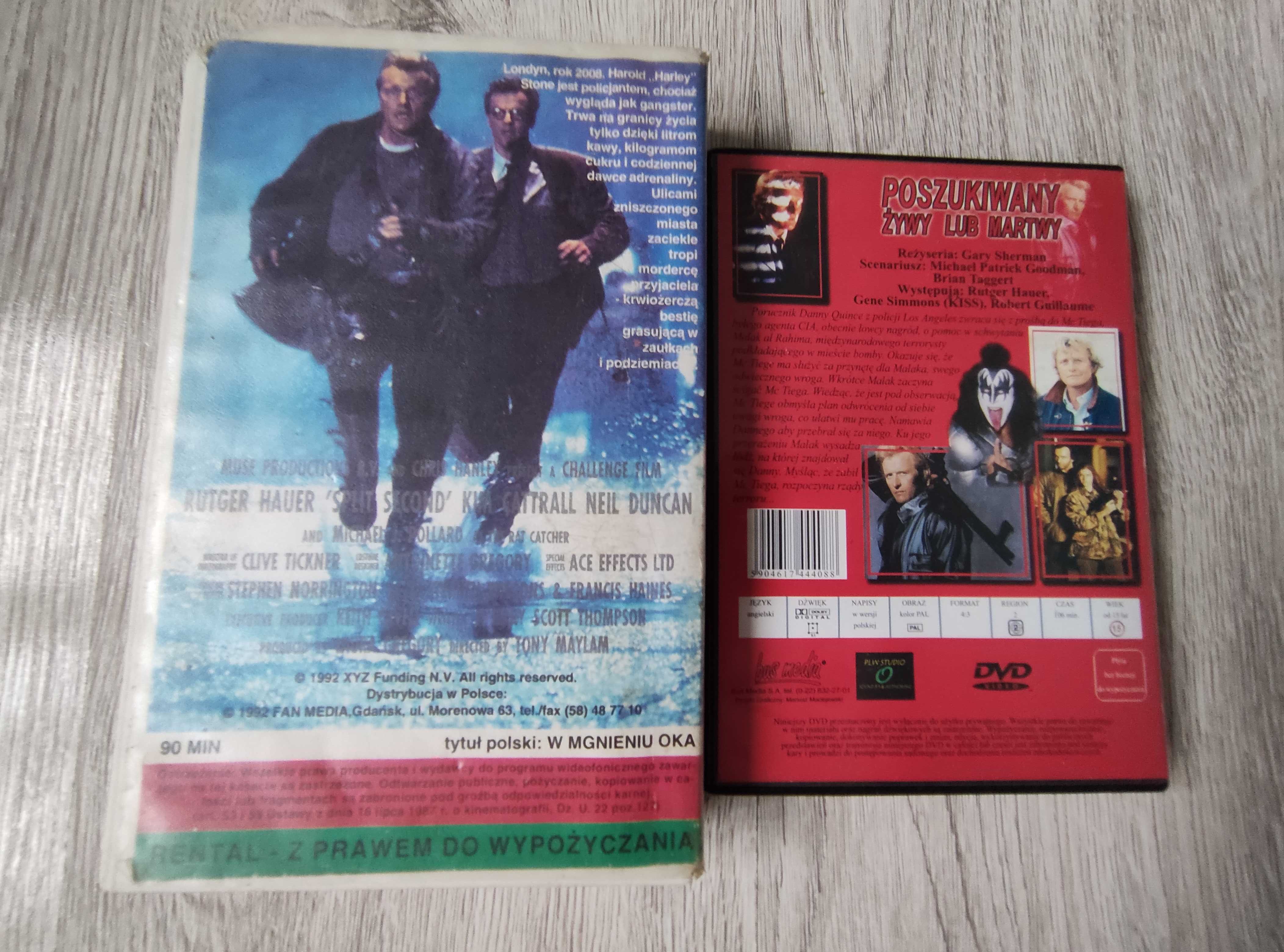 Rutger Hauer -Split Second i Poszukiwany VHS i DVD