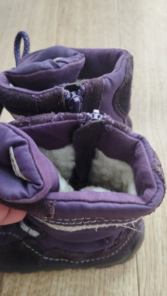 Fioletowe buty botki kozaki na zimę dla dziewczynki elefanter