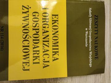 Ekonomika i organizacja gospodarki żywnościowej Zeszyty naukowe SGGW