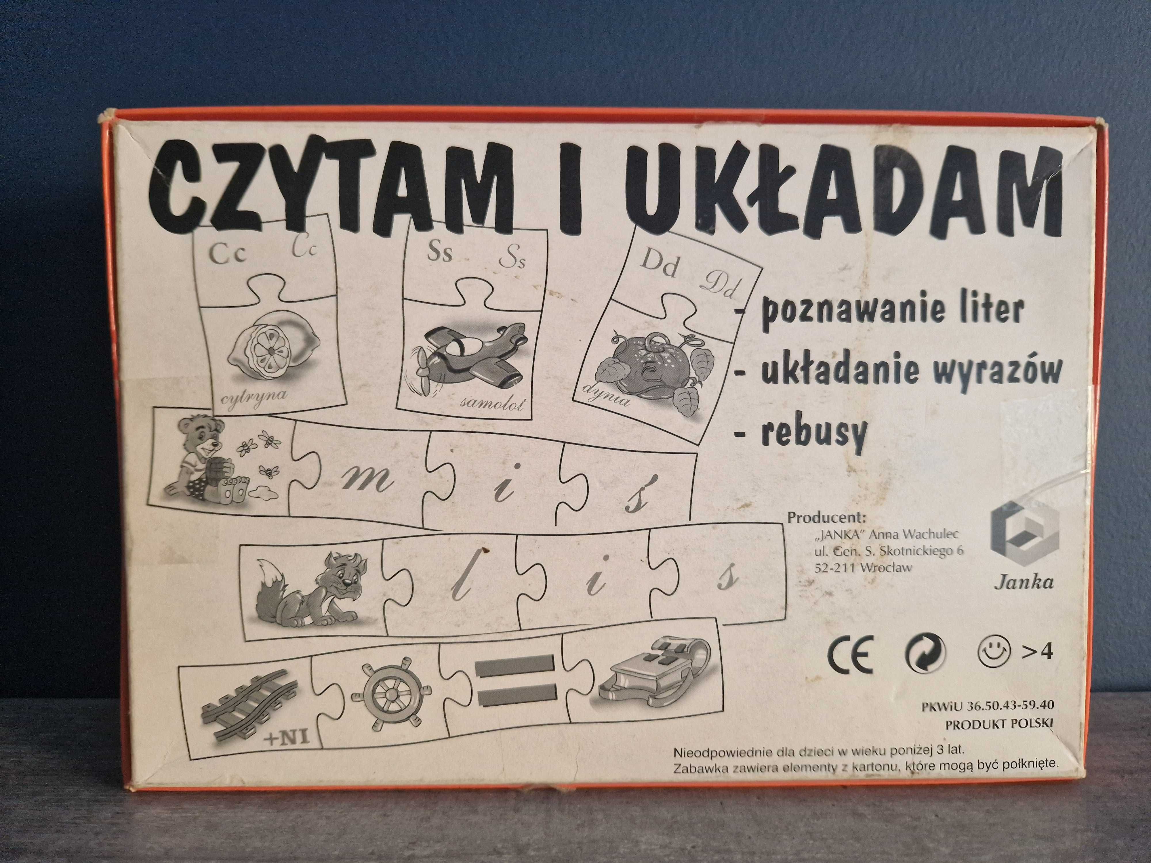 Układanka dydaktyczna puzzle CZYTAM I UKŁADAM