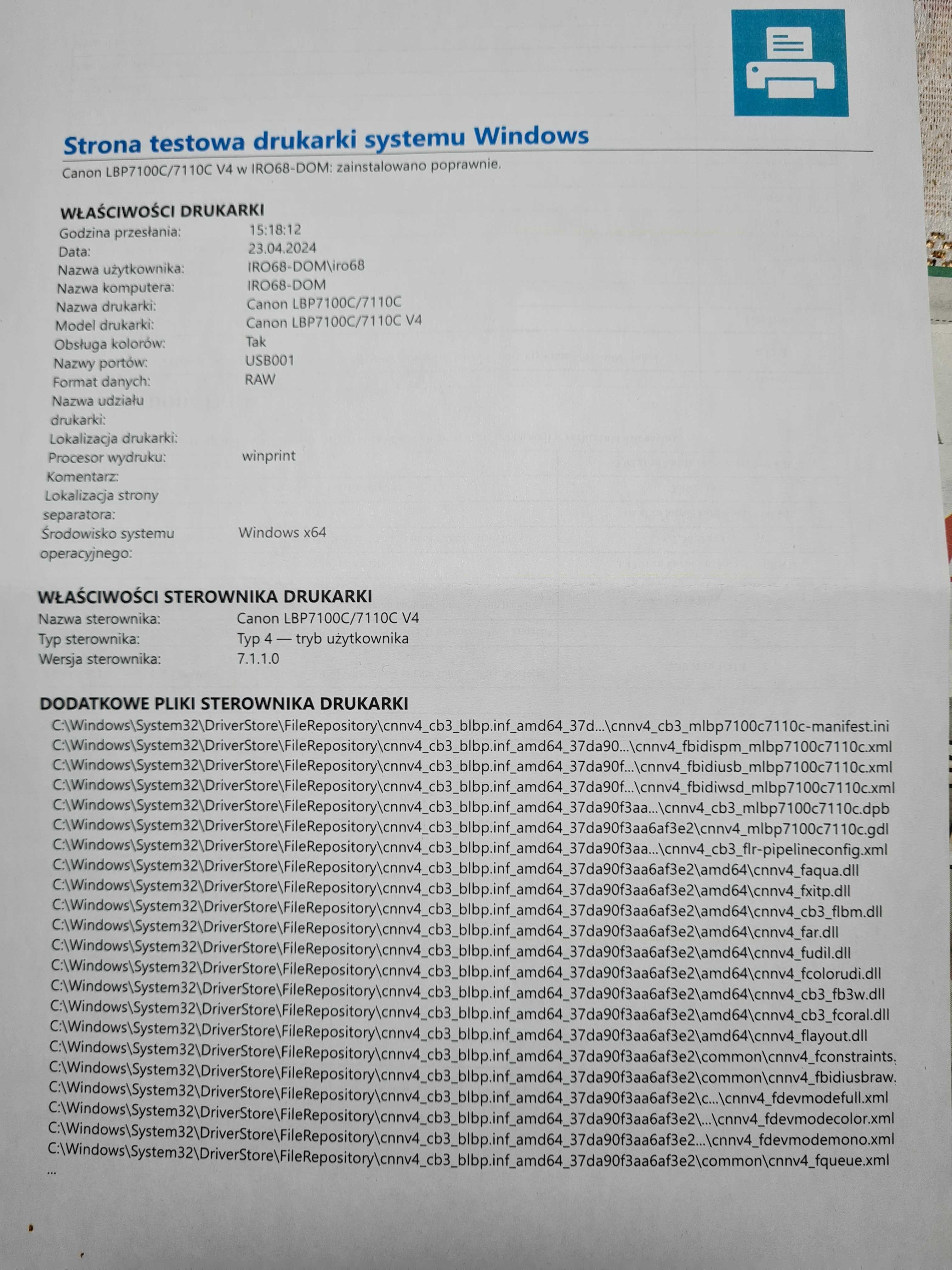 Canon i-SENSYS LBP7100Cn Drukarka Laserowa (kolorowa)