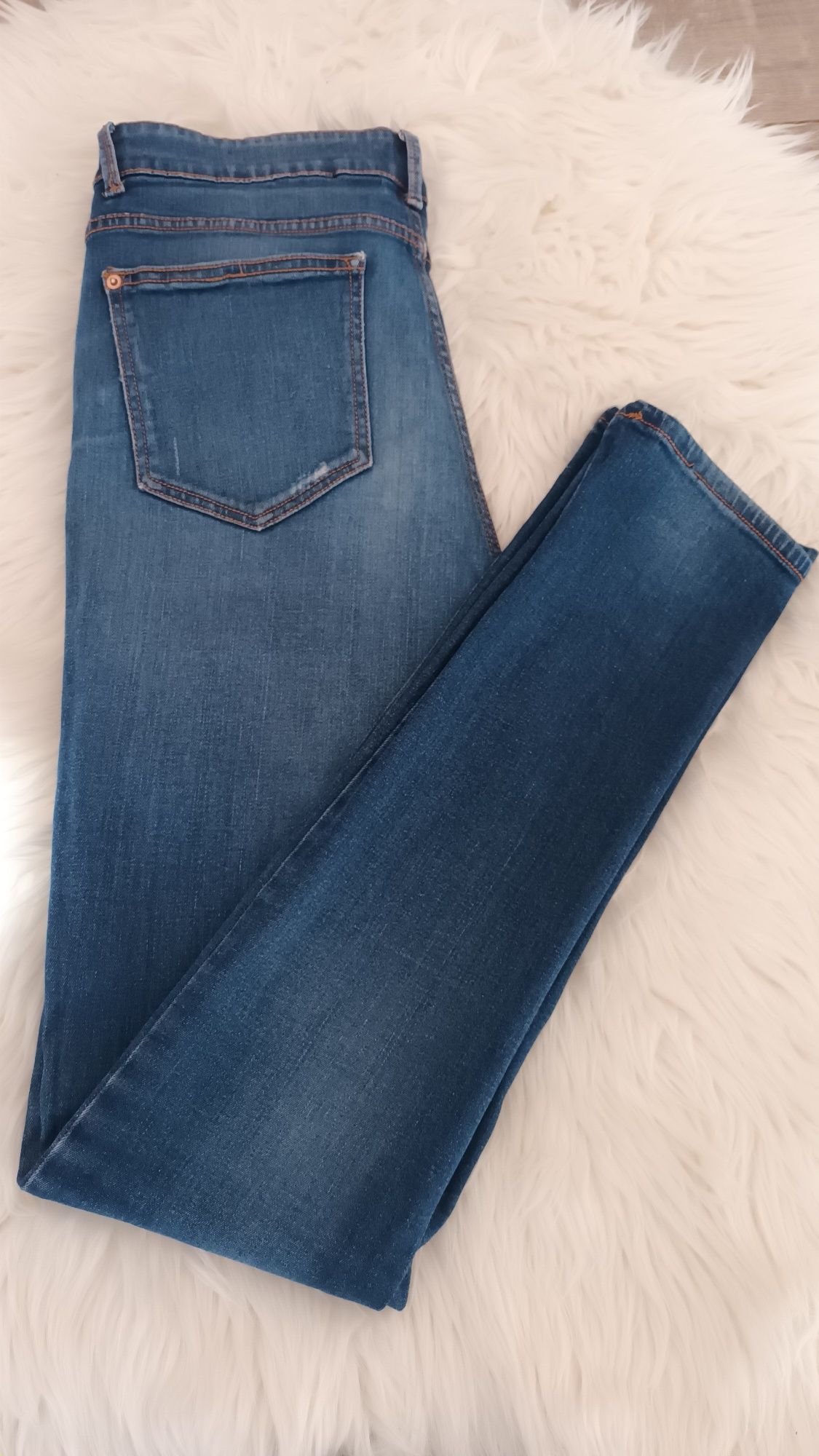 Esmara lidl spodnie jeansy rozm 38 M skinny niebieskie przetarcia