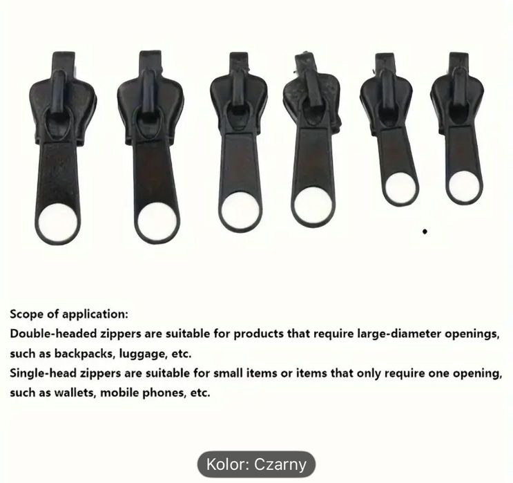 6-częściowy zestaw do natychmiastowej naprawy zamka błyskawicznego