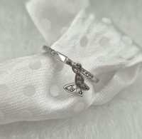 Delikatny srebrny damski pierścionek -motyl 1,19g P925