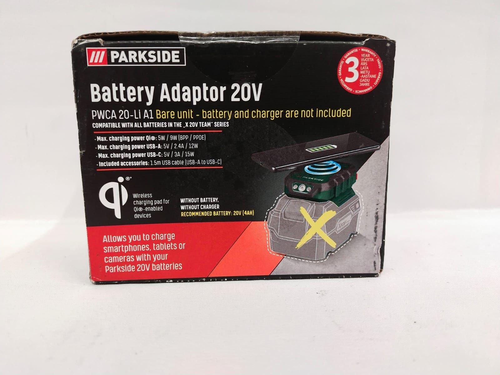 Adapter Złączka 20 V Parkside