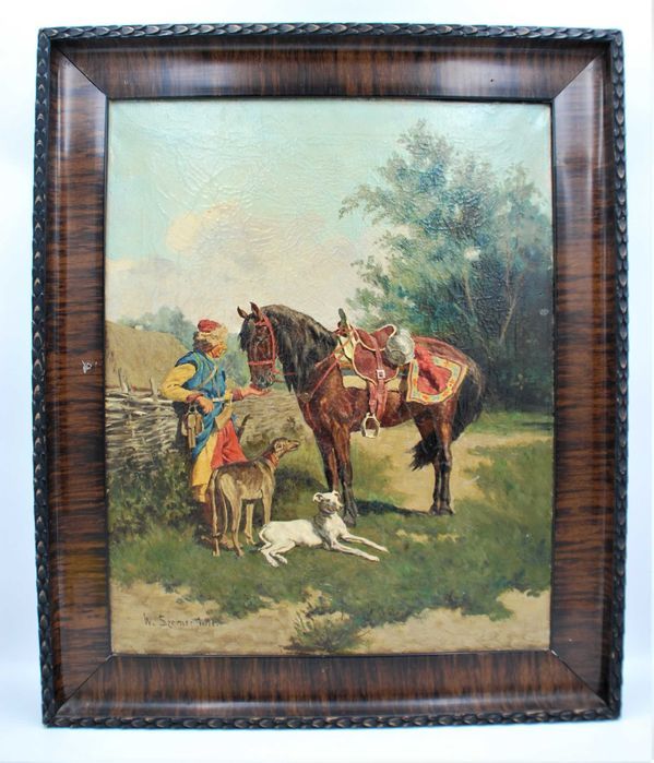 Władysław Karol Szerner (1870 - 1936) obraz "Pandur ze swoim koniem"
