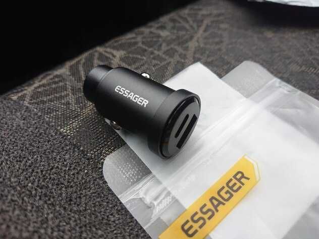 Автомобільний зарядний пристрій Essager ES-CC07 30W USB-C + USB Чорний