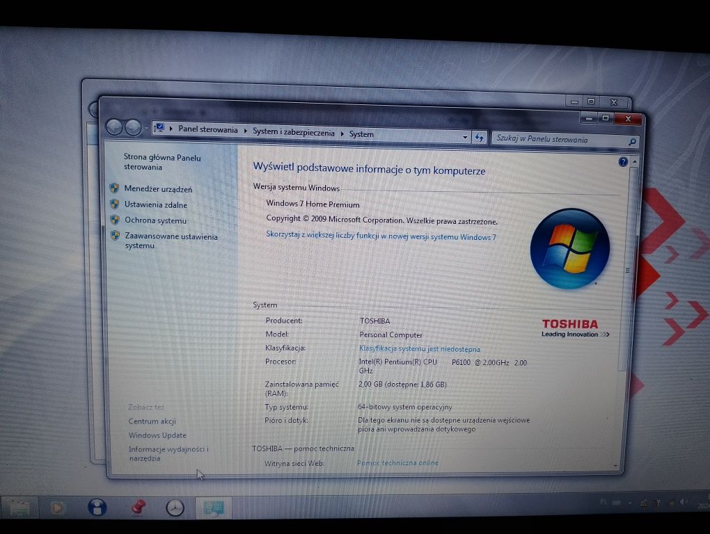 Laptop komputer Toshiba