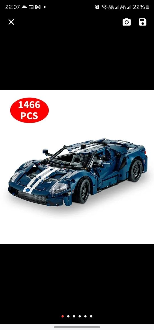 Technic Ford GT.  1466el (nie lego42154)