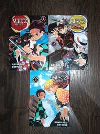 Manga Demon Slayer 1-3 (1, 2, 3) Miecz Zabójcy Demonów Zestaw Komplet