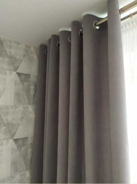 Штори мікровелюр пошив люверс на трубний карниз тасьма