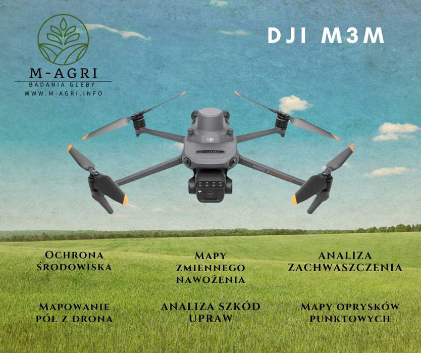 Mapowanie i pomiar pól dronem DJI M3M - RTK, MAPY VRA, ROLNICTWO 4.0