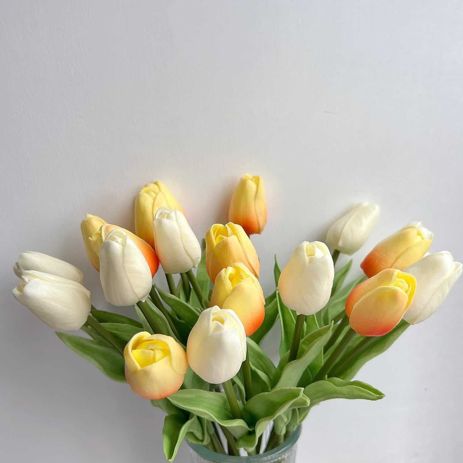zestaw 20 szt sztucznych tulipanów jak żywe 2 kolory