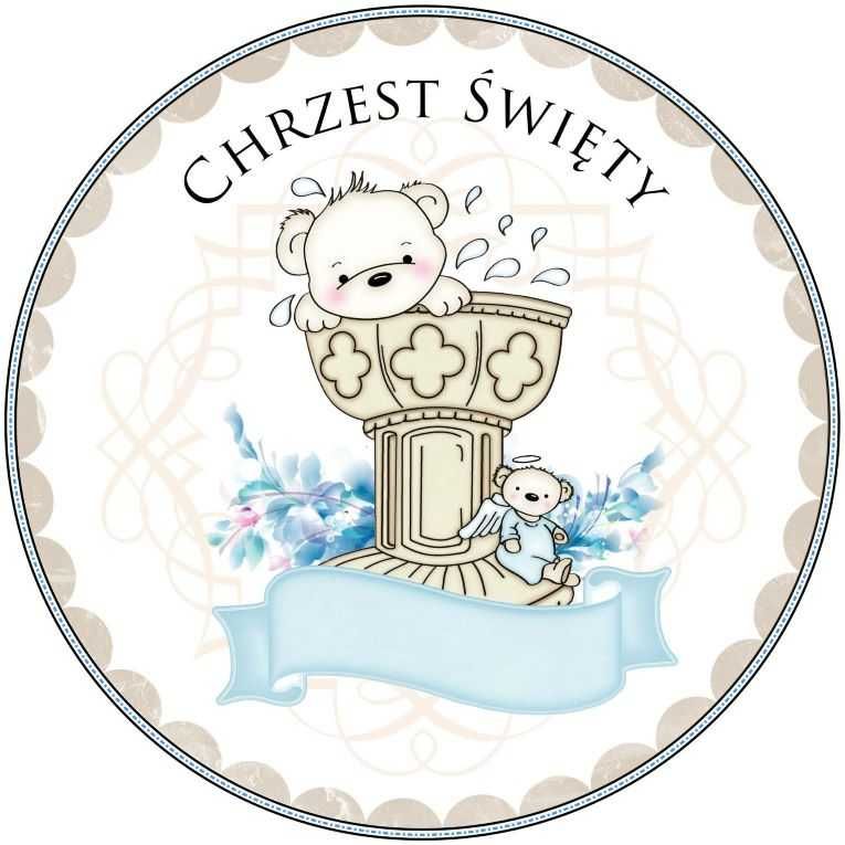 Opłatek na tort Chrzest Święty