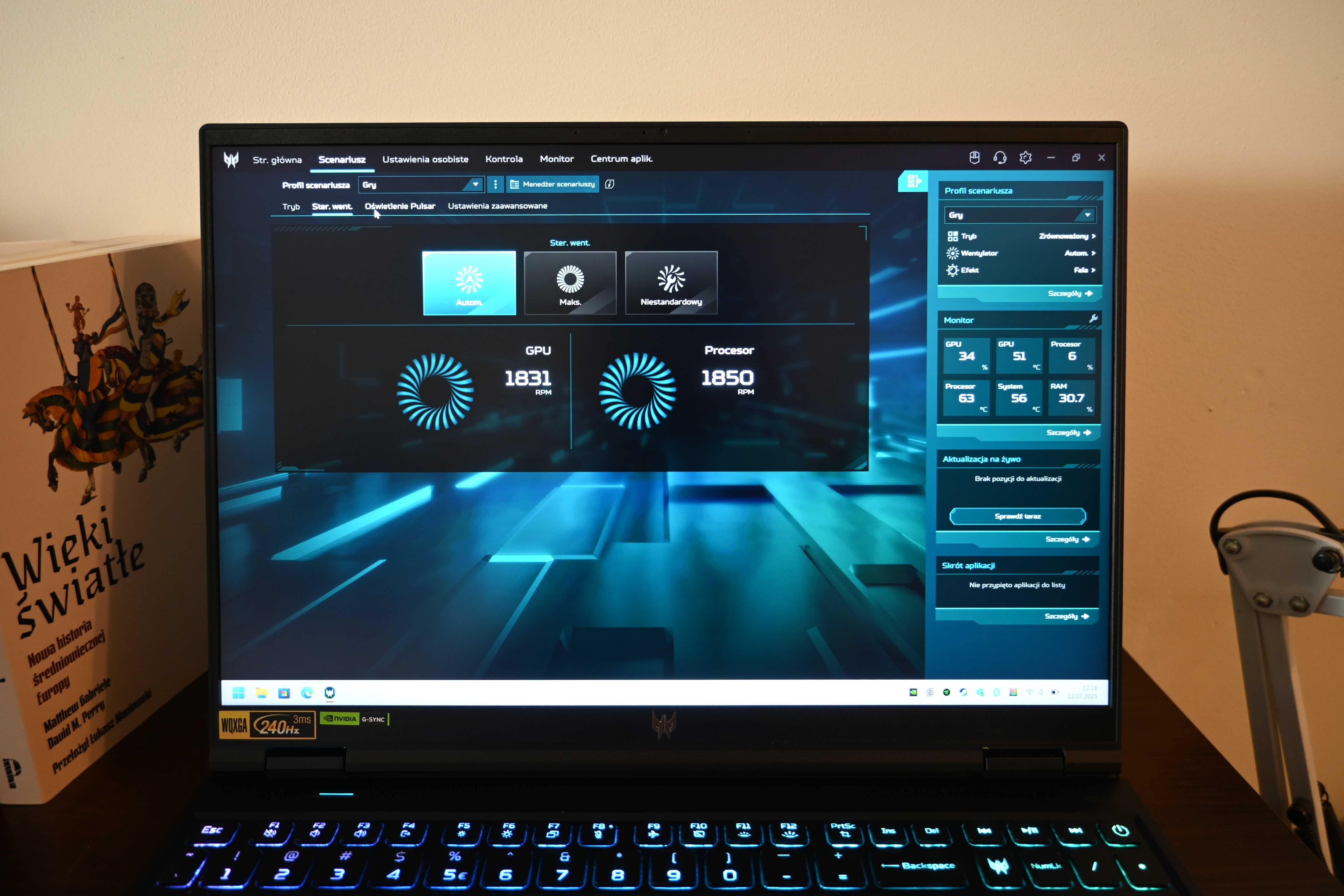 Acer Helios 16 i9/RTX4080/64 GB RAM-u/2TB pamięci Gamingowa bestia