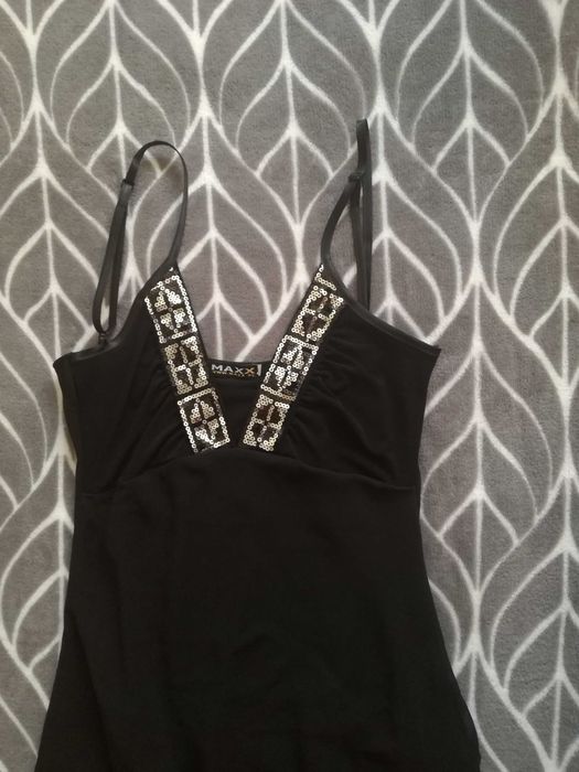 Sukienka czarna cekiny 38 wieczorowa studniówka wesele impreza