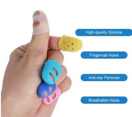 Guitar Fingertip Protetores Silicone 10 peças