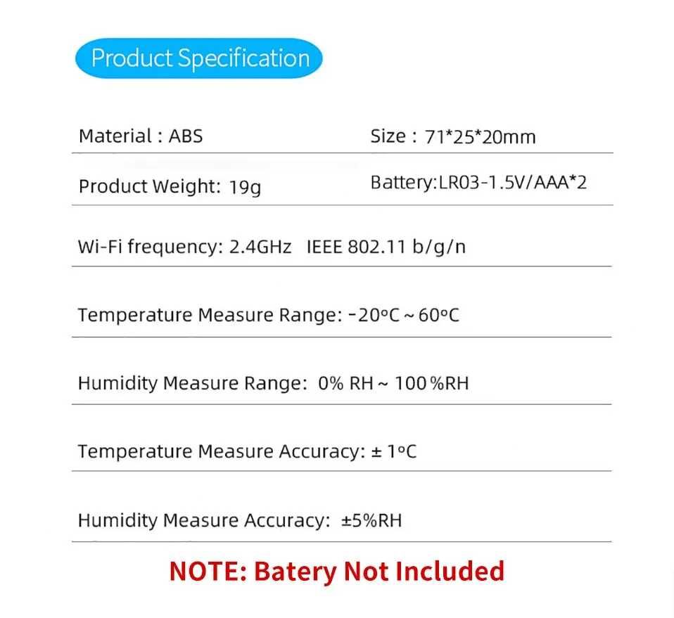 Sensor Porta/Janela Wifi Tuya