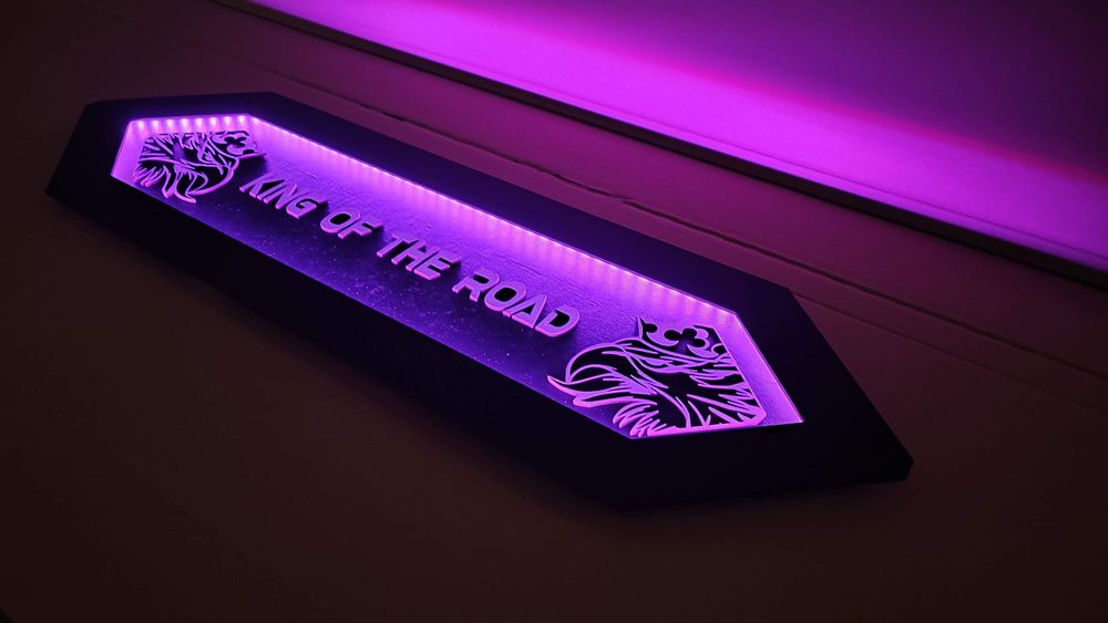 SCANIA Tablica LED Panel 3D Ekoskóra Logo TIR, nad łóżko