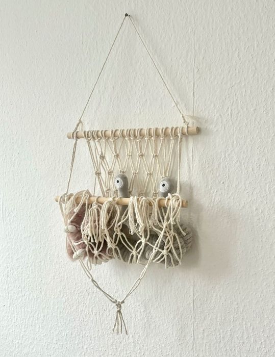 Hamak na zabawki półka ścienna boho