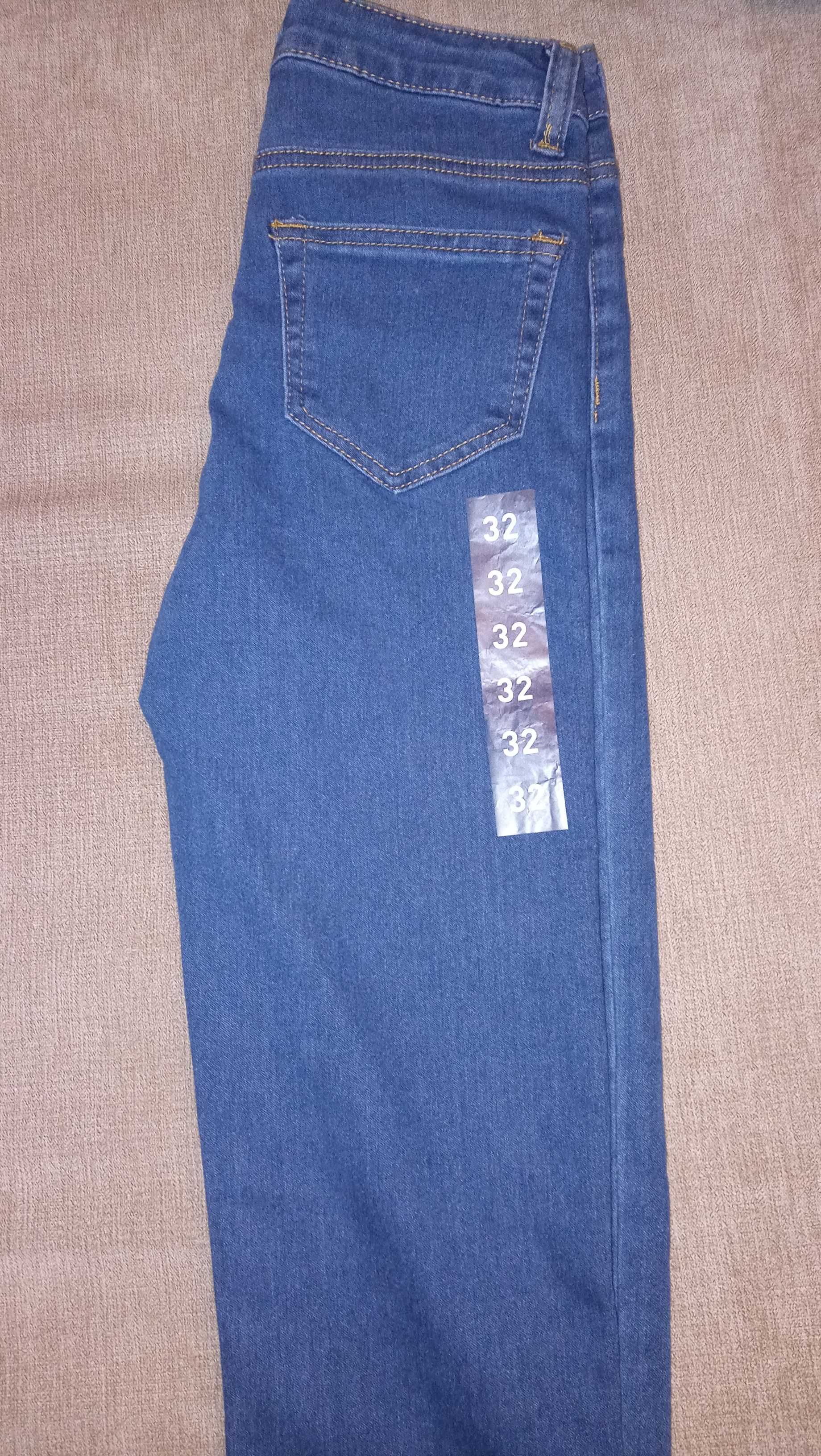Spodnie dżinsowe dziewczęce, rozmiar 32, nowe