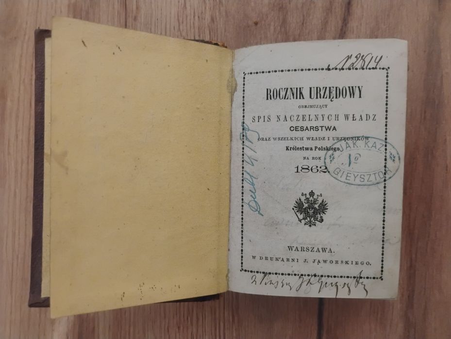 Skład administracji Polskiej 1862