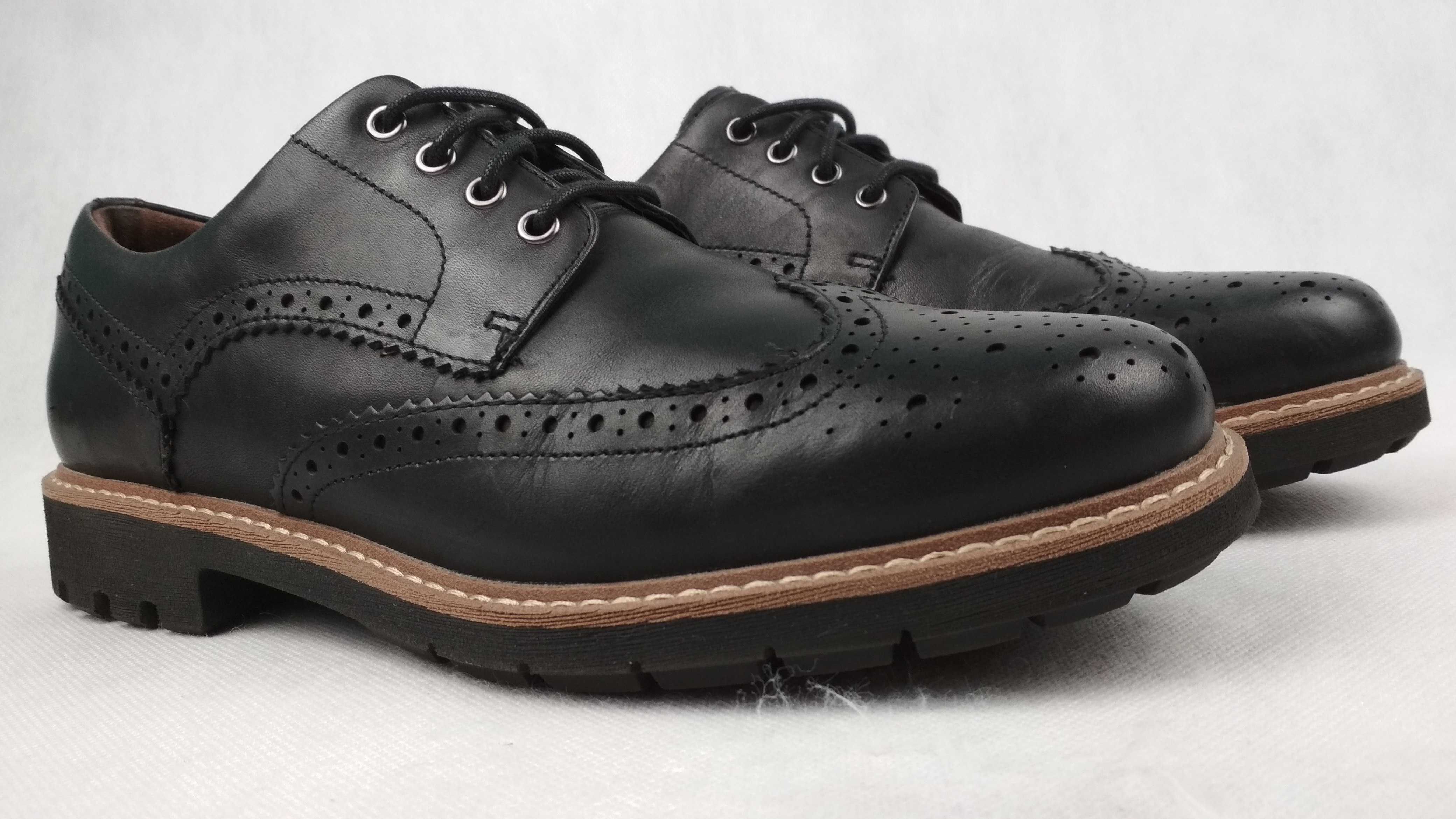 CLARKS Batcombe Wing Półbuty Brogue Szkoty Skórzane Roz. 43