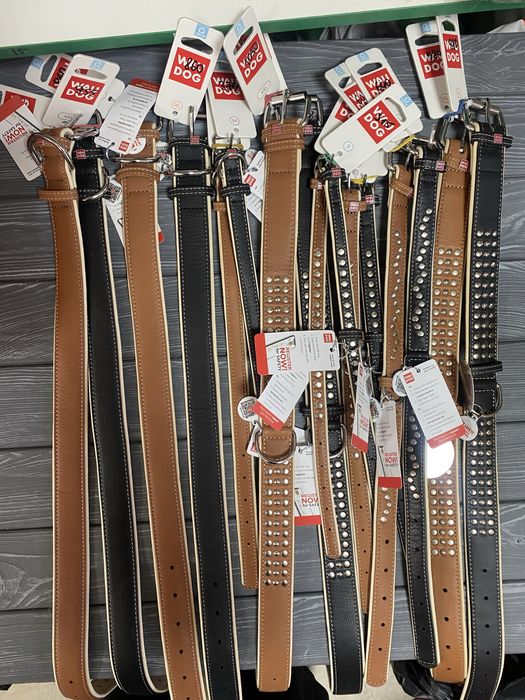 Ошейник для собак шкіряний від S до XxL