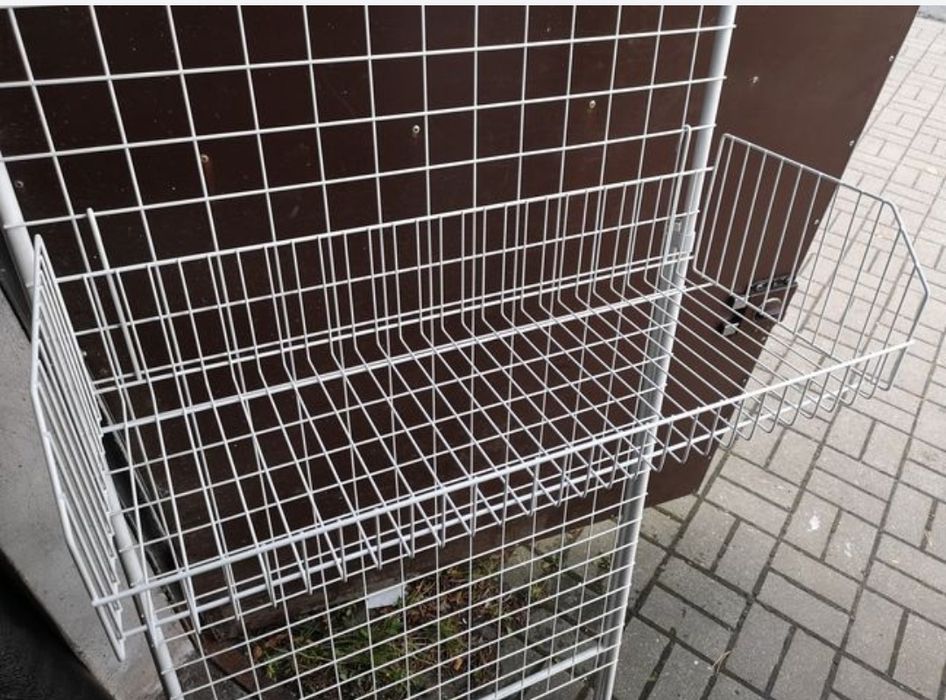 Stojak metalowy siatkowy 170x70 + kosz siatkowy 38x16