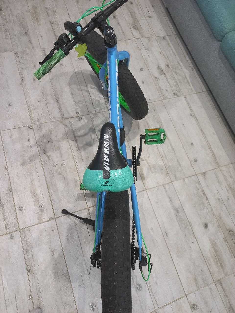 Велосипед INDIANA Fatbike 20" Blue-Green (алюміній, Shimano)