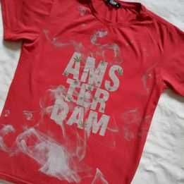 Koszulka M T-shirt M Print Amterdam Marihuana ganja trawka