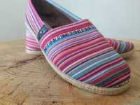 Kolorowe lniane espadryle r.37