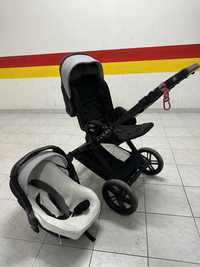 Carrinho de bebe com cadeira de passeio, ovo e isofix